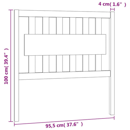 Čelo Postele Bílé 95,5 X 4 X 100 Cm Masivní Borovice