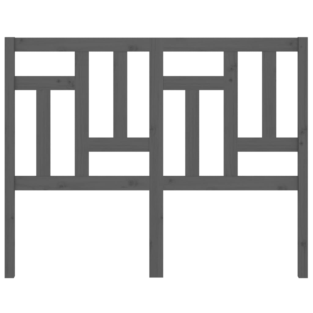 Čelo Postele Šedé 125,5 X 4 X 100 Cm Masivní Borovice