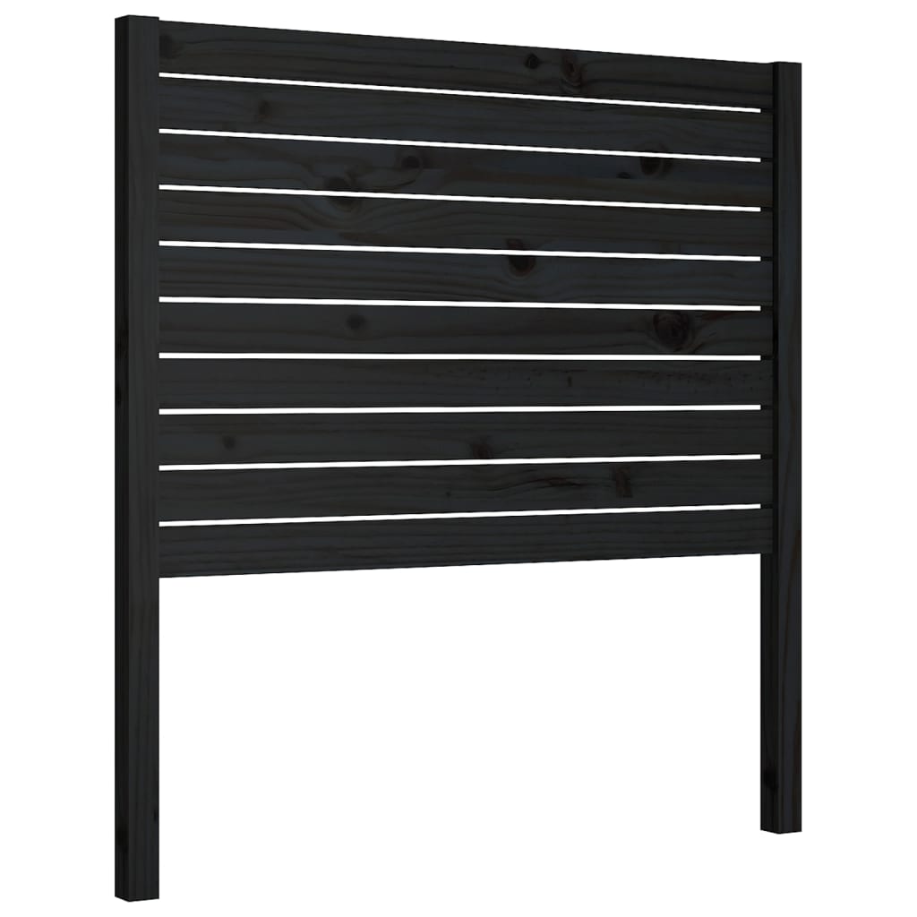 Čelo Postele Černé 96 X 4 X 100 Cm Masivní Borovice