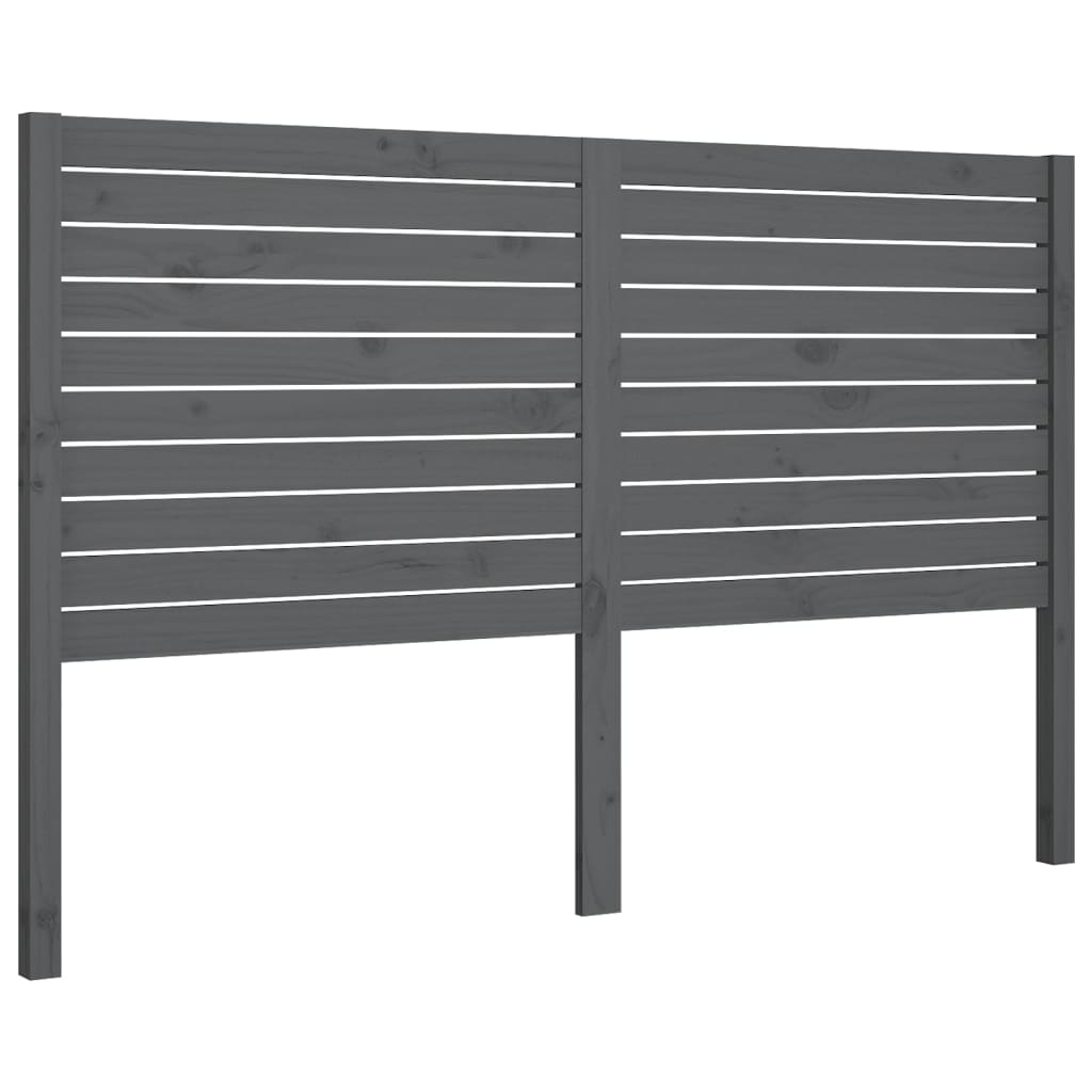 Čelo Postele Šedé 126 X 4 X 100 Cm Masivní Borovice