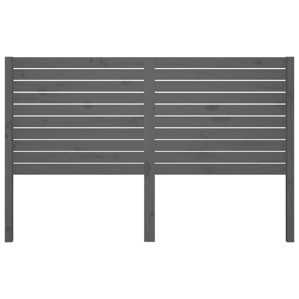 Čelo Postele Šedé 126 X 4 X 100 Cm Masivní Borovice