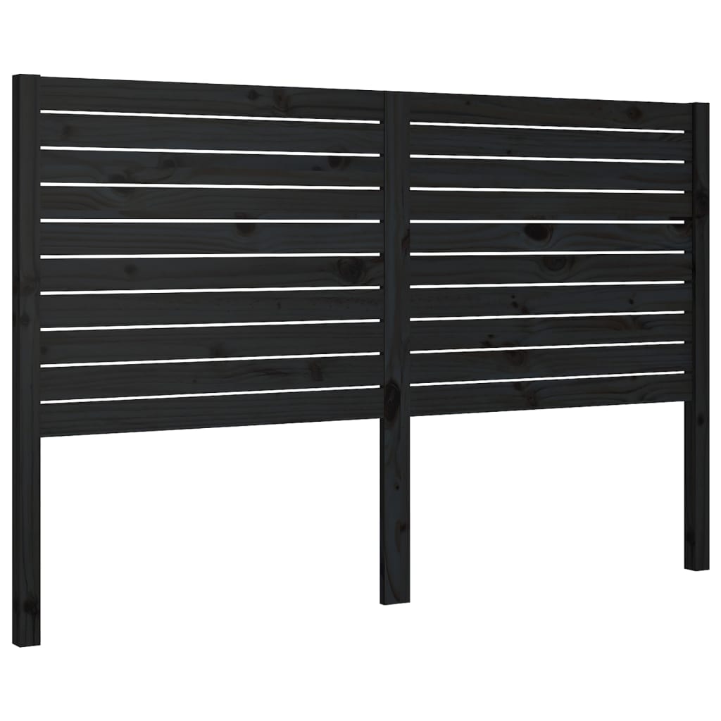 Čelo Postele Černé 156 X 4 X 100 Cm Masivní Borovice