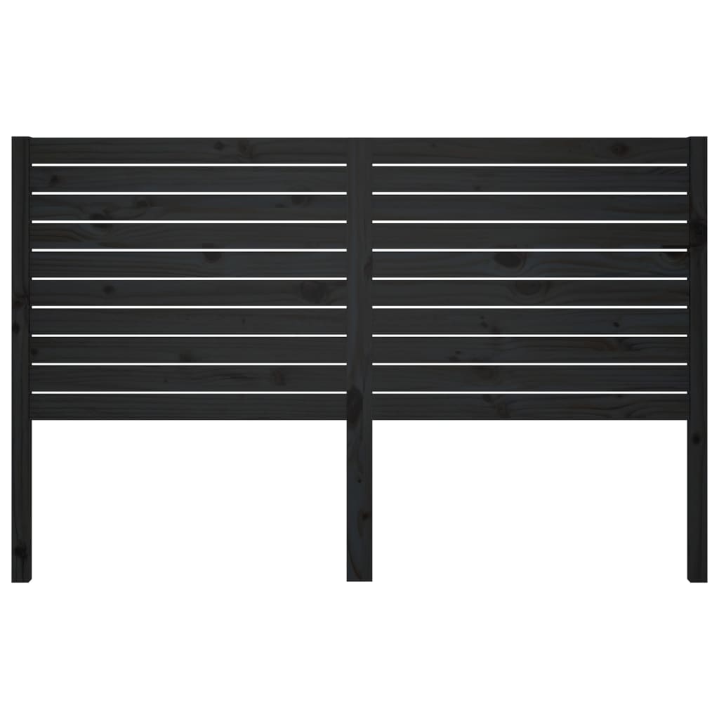Čelo Postele Černé 166 X 4 X 100 Cm Masivní Borovice