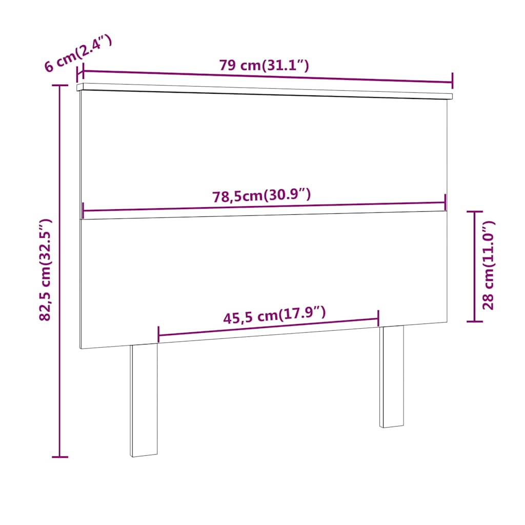 Čelo Postele 79 X 6 X 82,5 Cm Masivní Borovice