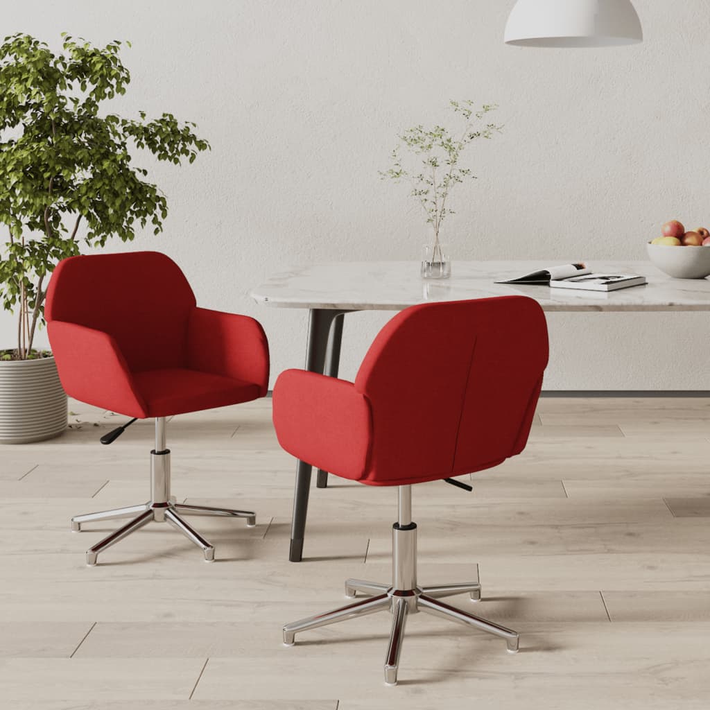 Otočné Jídelní Židle 2 Ks Vínové Textil
