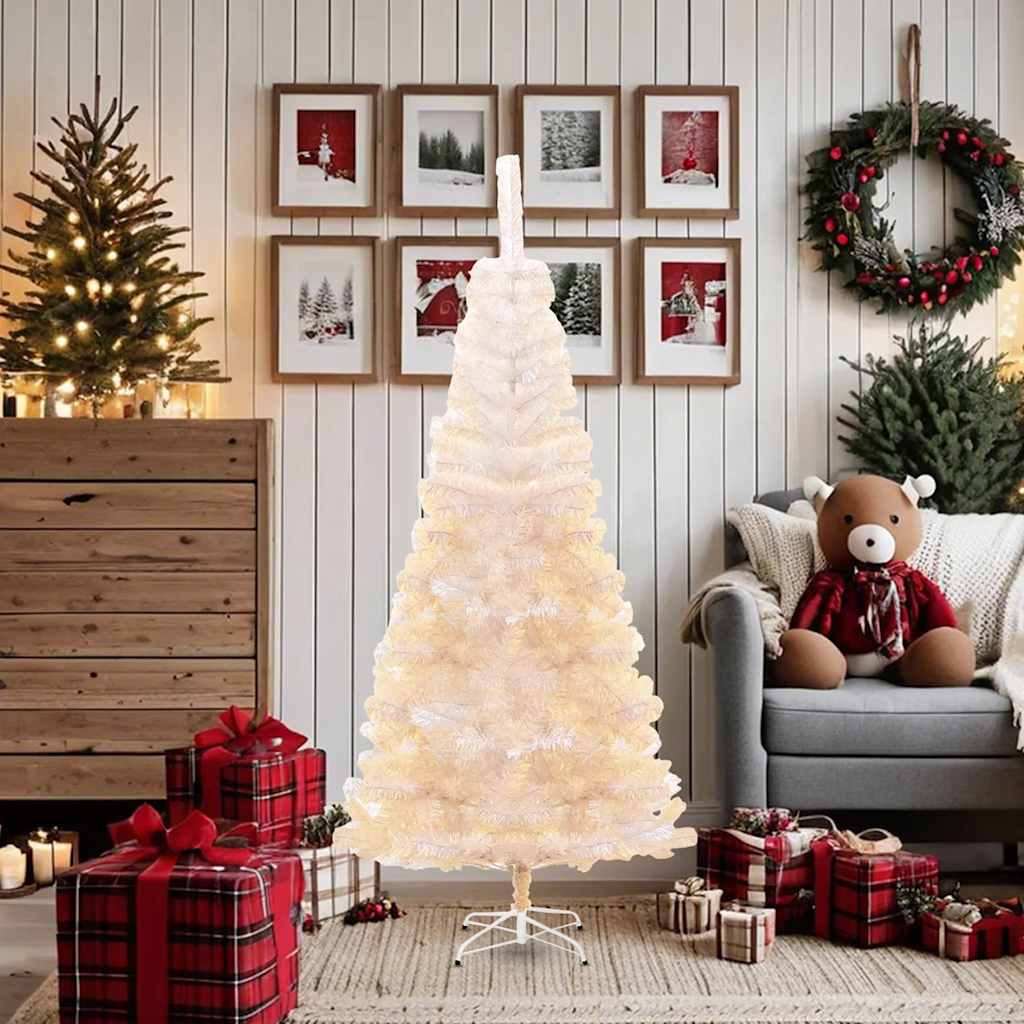 Umělý Vánoční Stromek S Duhovým Jehličím Bílý 180 Cm Pvc