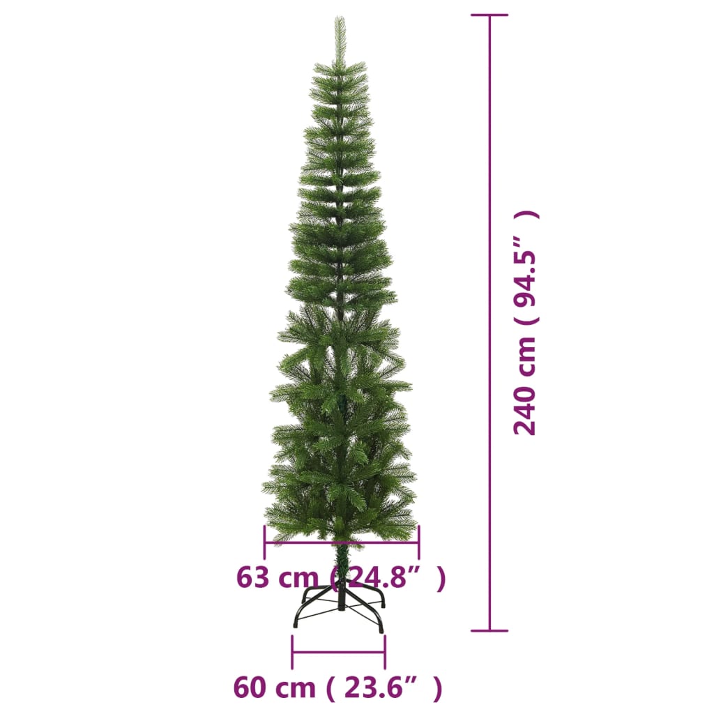 Umělý Úzký Vánoční Stromek Se Stojanem 240 Cm Pe