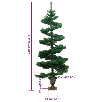 Spirálový Vánoční Stromek S Led A Květináčem Zelený 120 Cm Pvc