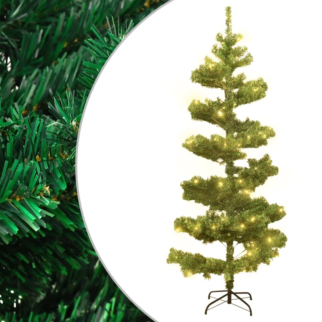 Spirálový Vánoční Stromek S Led A Květináčem Zelený 120 Cm Pvc