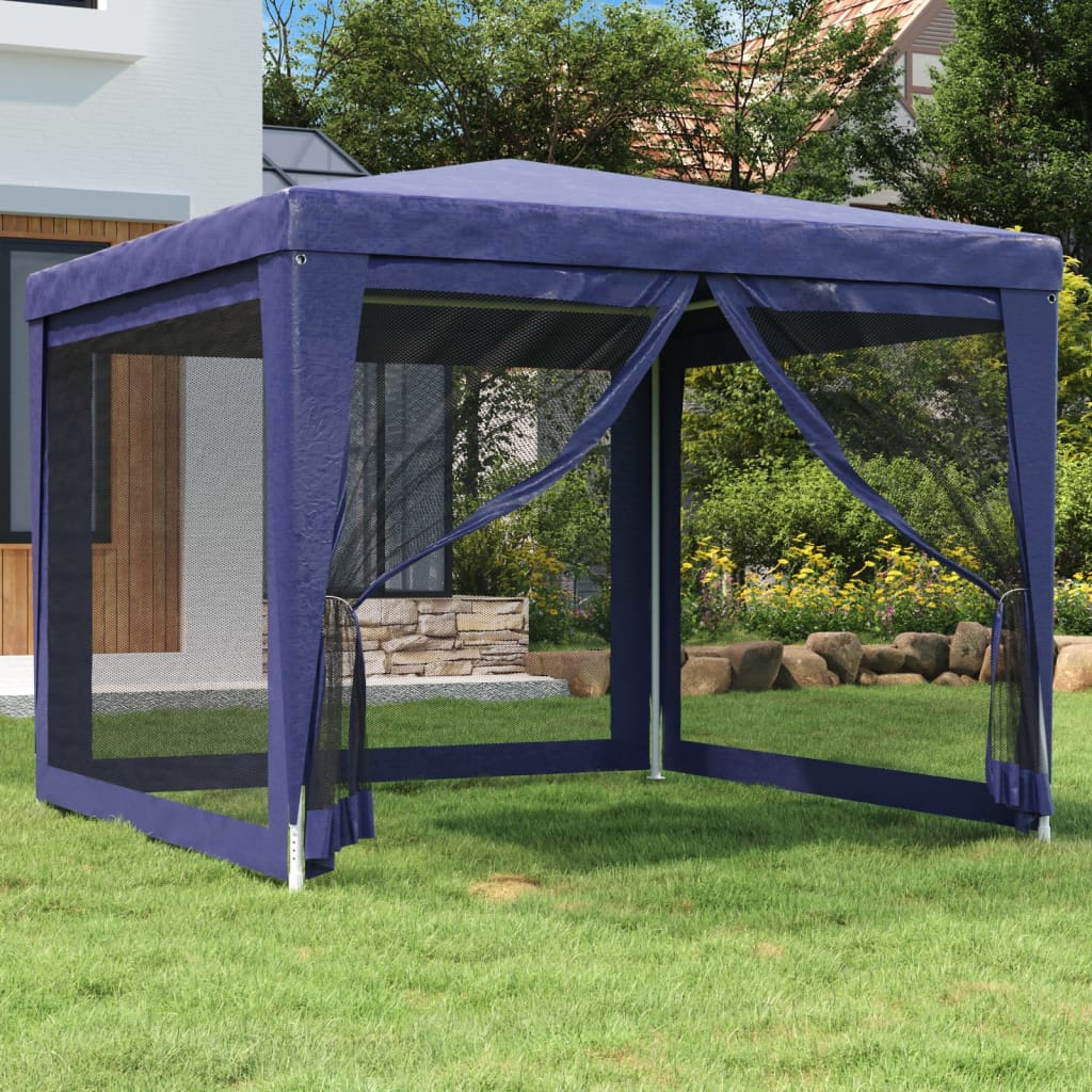 Party Stan Se 4 Síťovanými Bočnicemi Modrý Hdpe Modrá