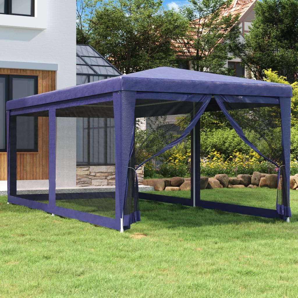 Party Stan Se 4 Síťovanými Bočnicemi Modrý Hdpe Modrá
