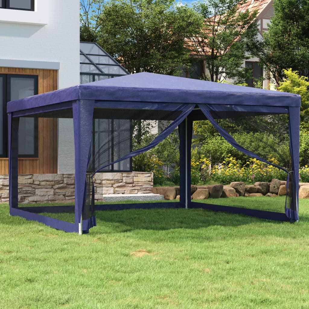 Party Stan Se 4 Síťovanými Bočnicemi Modrý Hdpe Modrá