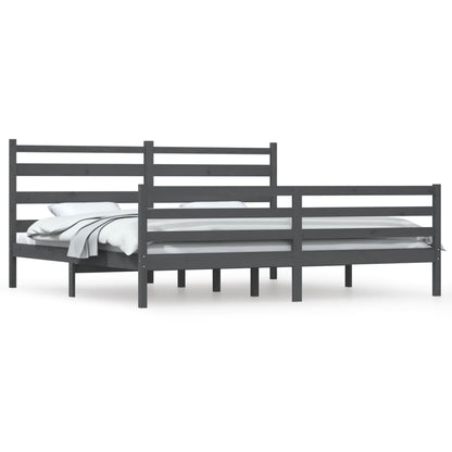 Rám Postele Masivní Borovice 200 X 200 Cm Šedý