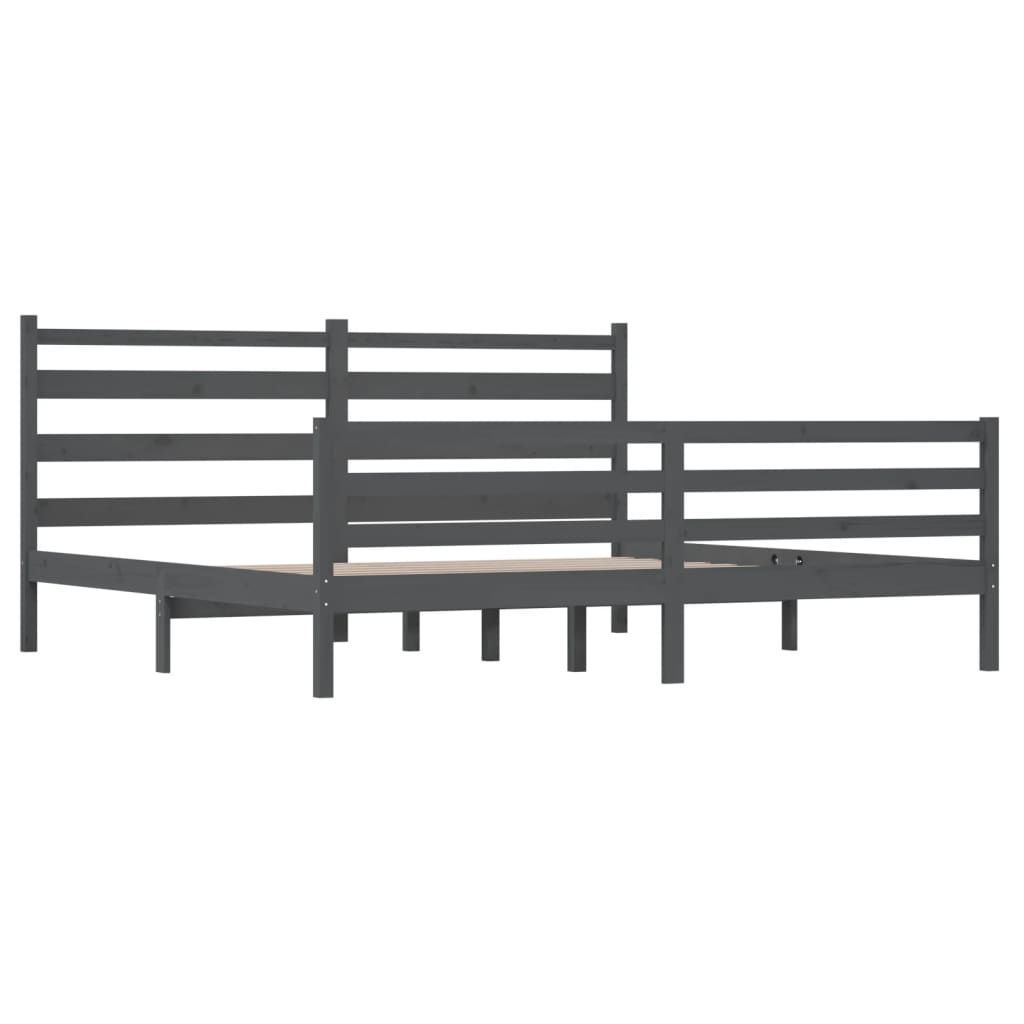 Rám Postele Masivní Borovice 200 X 200 Cm Šedý