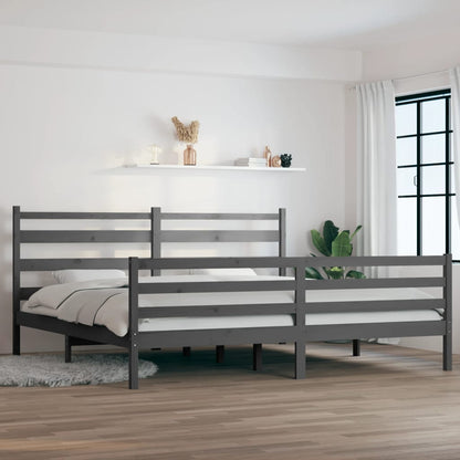 Rám Postele Masivní Borovice 200 X 200 Cm Šedý