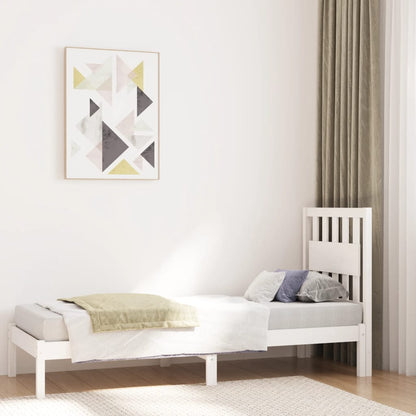 Rám Postele Bílý Masivní Borovice 75 X 190 Cm Malé Jednolůžko