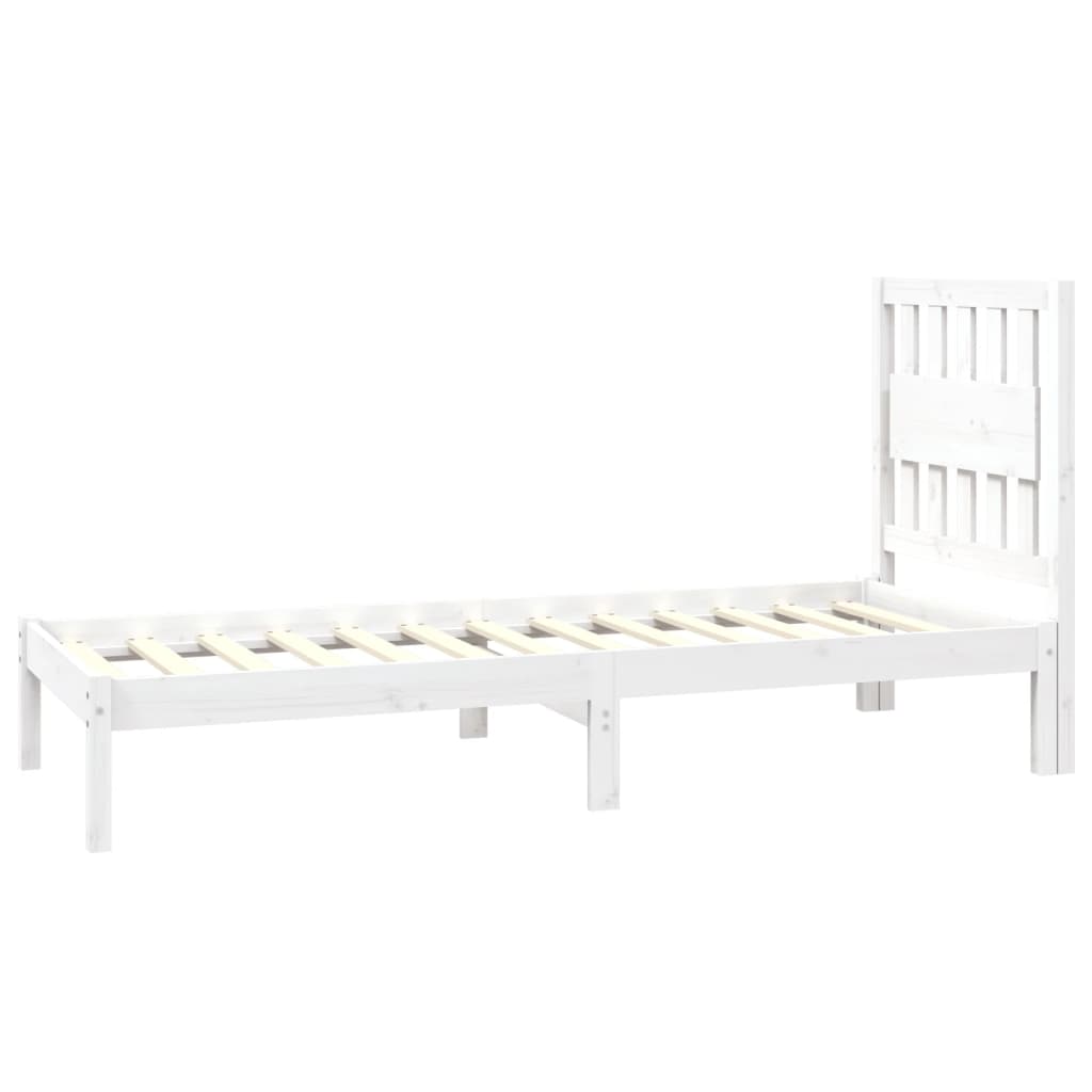 Rám Postele Bílý Masivní Borovice 75 X 190 Cm Malé Jednolůžko