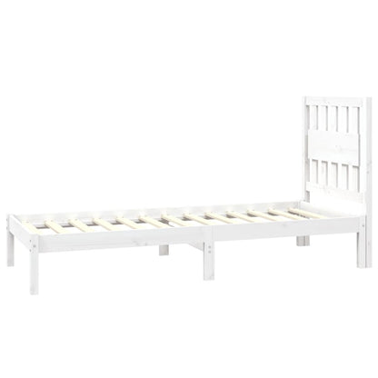 Rám Postele Bílý Masivní Borovice 75 X 190 Cm Malé Jednolůžko