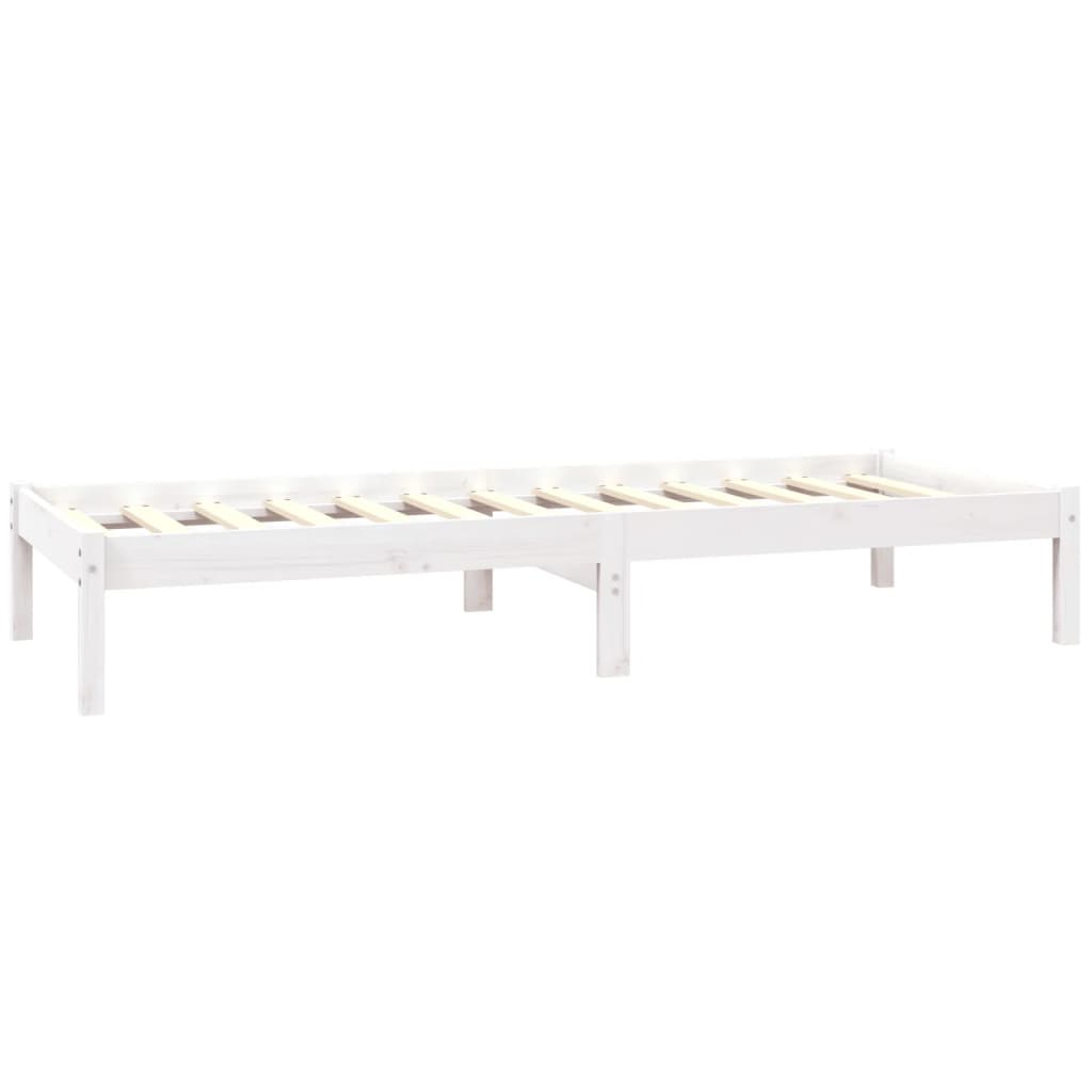 Rám Postele Bílý Masivní Borovice 75 X 190 Cm Malé Jednolůžko