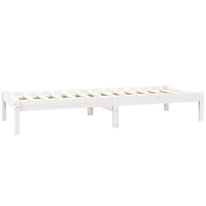 Rám Postele Bílý Masivní Borovice 75 X 190 Cm Malé Jednolůžko