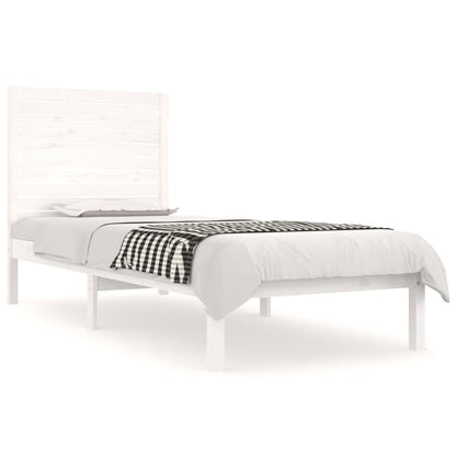 Rám Postele Bílý Masivní Dřevo 75 X 190 Cm Malé Jednolůžko