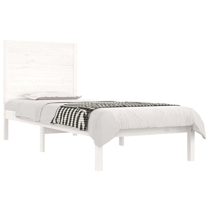 Rám Postele Bílý Masivní Dřevo 75 X 190 Cm Malé Jednolůžko