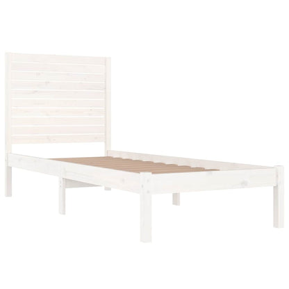 Rám Postele Bílý Masivní Dřevo 75 X 190 Cm Malé Jednolůžko