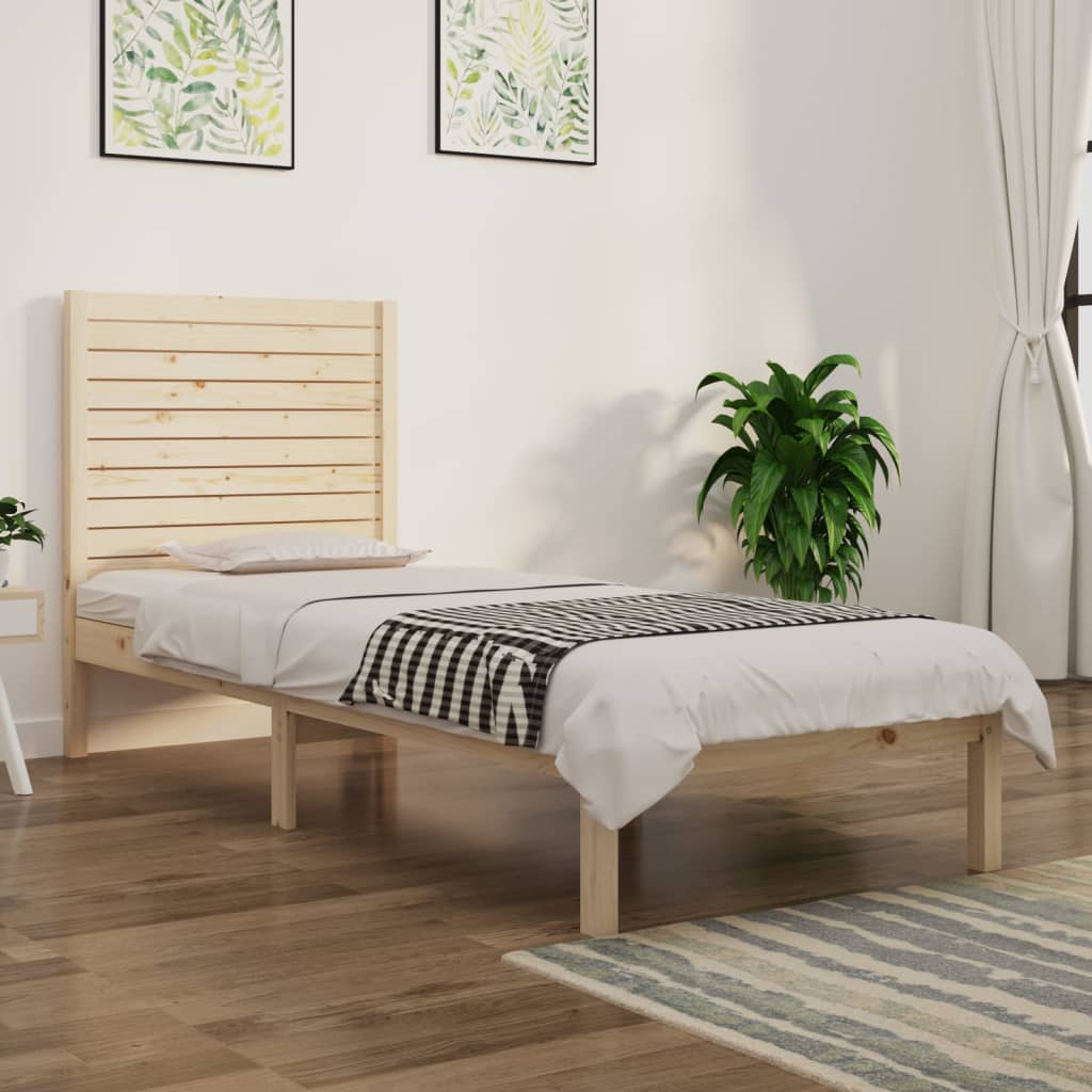 Rám Postele Masivní Dřevo 90 X 190 Cm Single