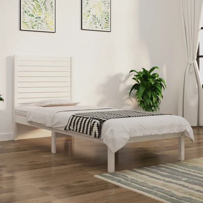 Rám Postele Bílý Masivní Dřevo 90 X 190 Cm Jednolůžko
