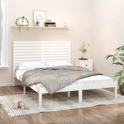 Rám Postele Bílý Masivní Dřevo 140 X 200 Cm