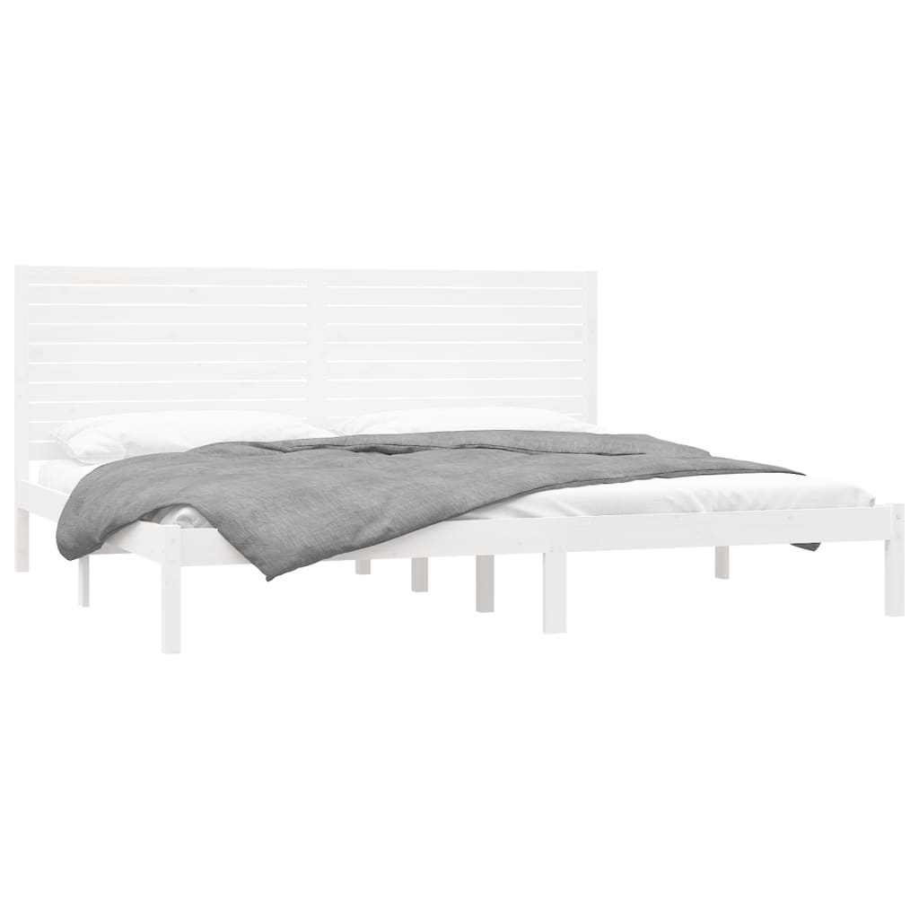 Rám Postele Bílý Masivní Dřevo 200 X 200 Cm