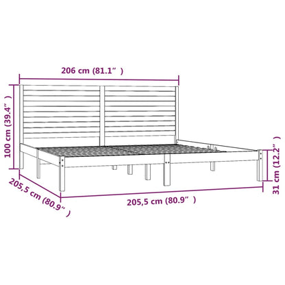 Rám Postele Bílý Masivní Dřevo 200 X 200 Cm