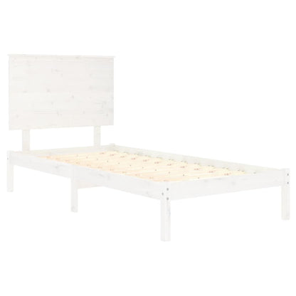Rám Postele Bílý Masivní Dřevo 90 X 190 Cm Jednolůžko