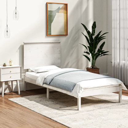 Rám Postele Bílý Masivní Dřevo 90 X 190 Cm Jednolůžko