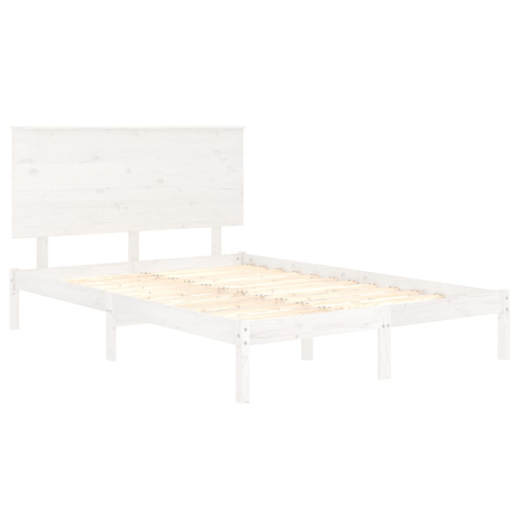 Postel Bez Matrace Bílá 140 X 190 Cm Masivní Borovice