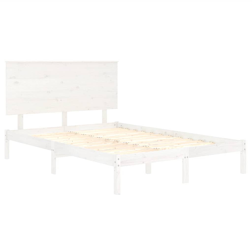 Postel Bez Matrace Bílá 140 X 200 Cm Masivní Borovice