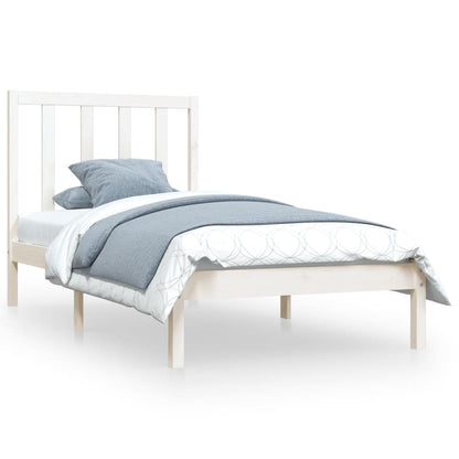 Rám Postele Bílý Masivní Borovice 75 X 190 Cm Malé Jednolůžko