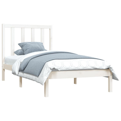 Rám Postele Bílý Masivní Borovice 75 X 190 Cm Malé Jednolůžko