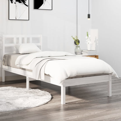 Rám Postele Bílý Masivní Dřevo 100 X 200 Cm