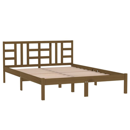 Rám Postele Medově Hnědý Masivní Dřevo 200 X 200 Cm
