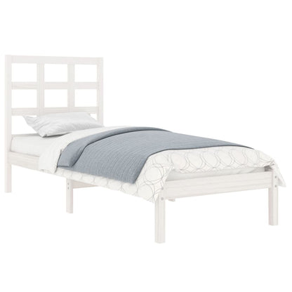 Rám Postele Bílý Masivní Dřevo 75 X 190 Cm Malé Jednolůžko