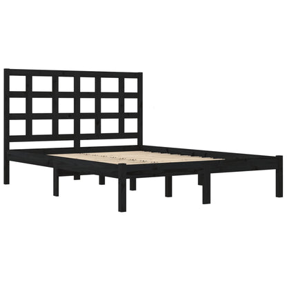 Rám Postele Černý Masivní Dřevo 200 X 200 Cm
