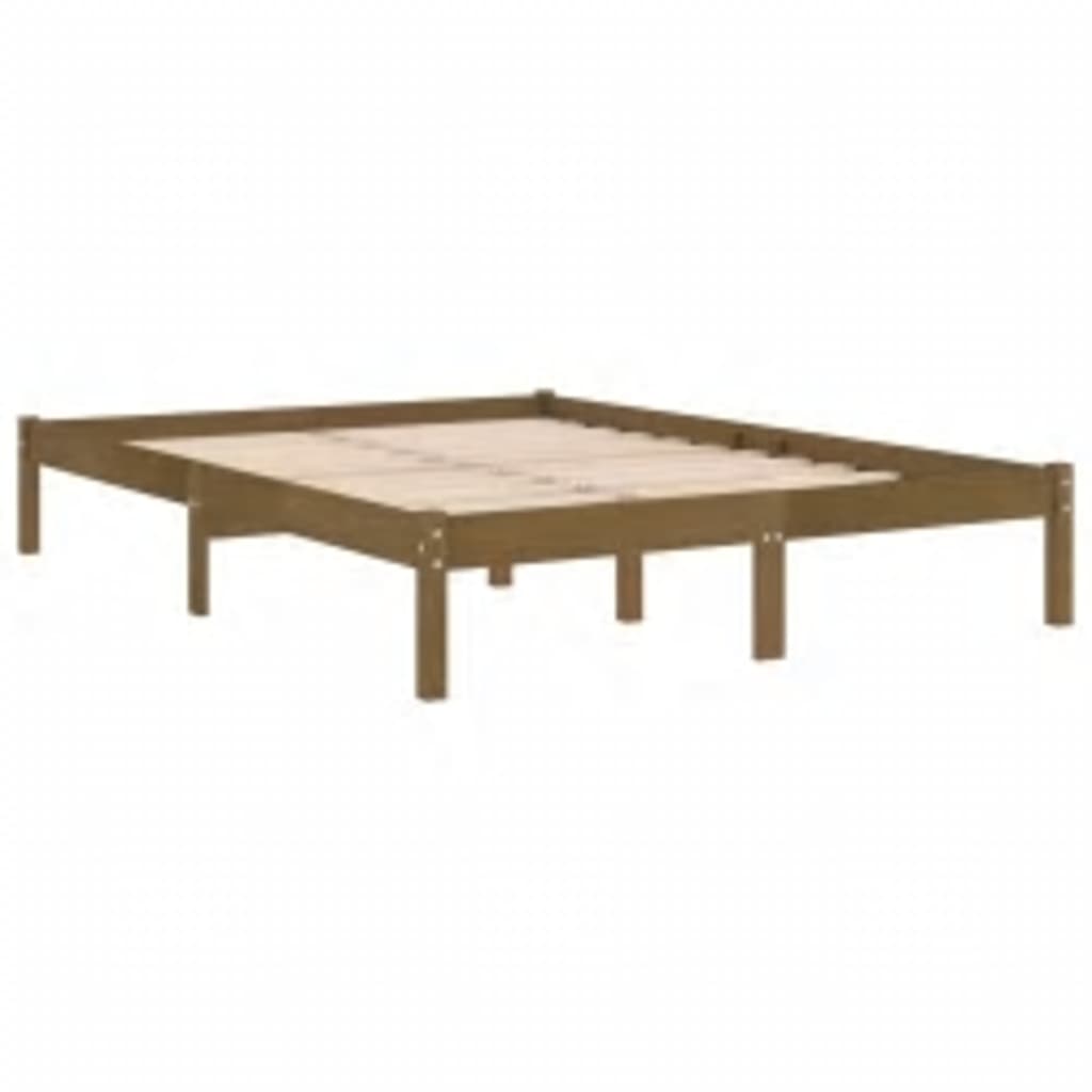 Rám Postele Medově Hnědý Masivní Dřevo 200 X 200 Cm
