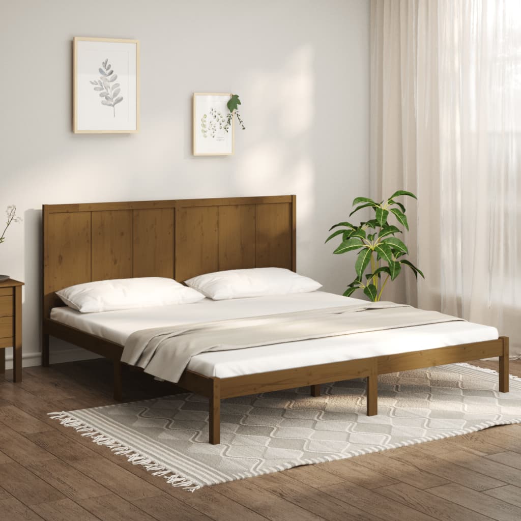 Rám Postele Medově Hnědý Masivní Borovice 200 X 200 Cm