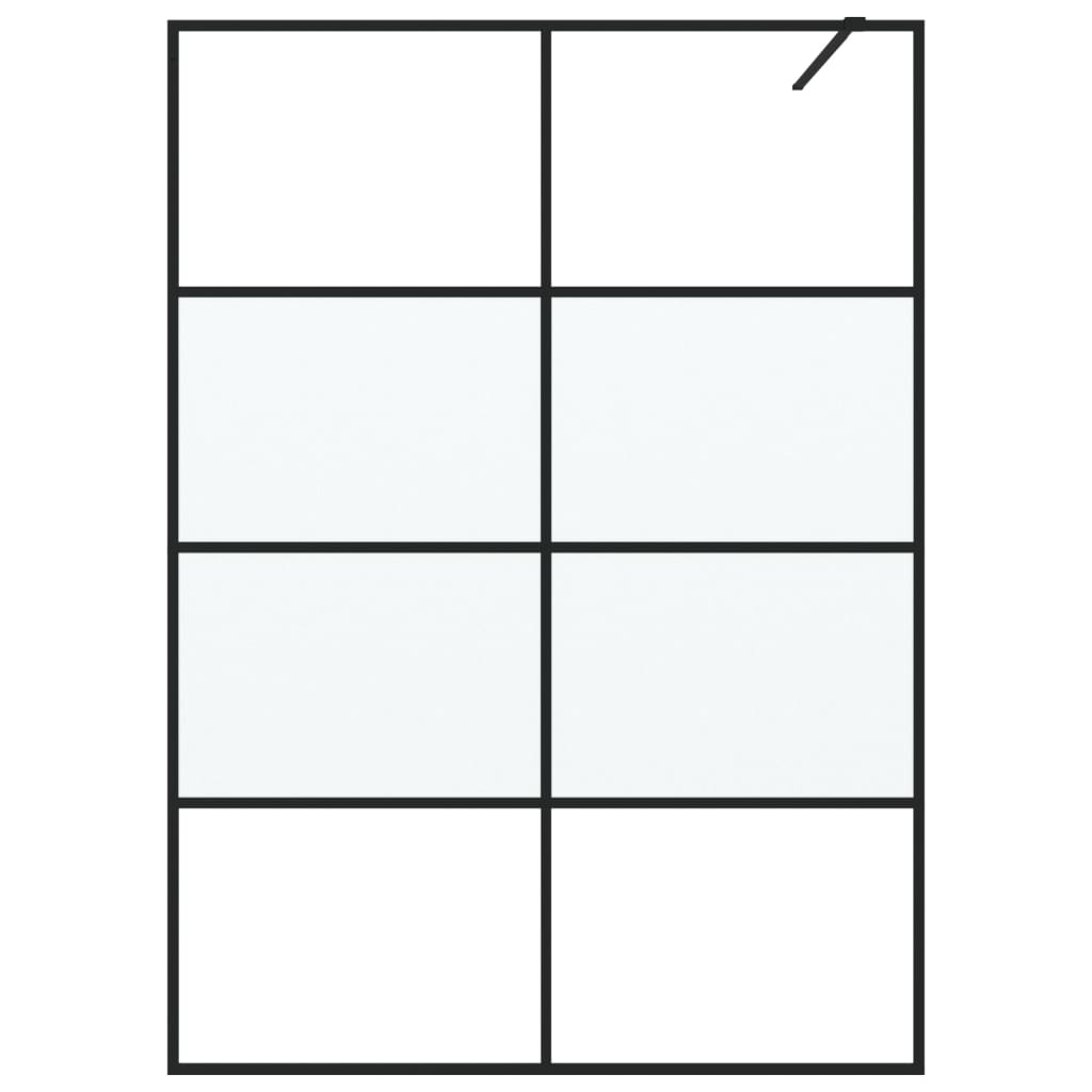 Sprchová Zástěna Walk-In Černá Napůl Mléčné Esg Sklo