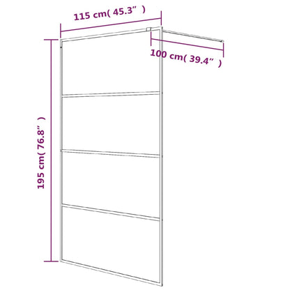 Sprchová Zástěna Walk-In Stříbrná 115 X 195 Cm Čiré Esg Sklo