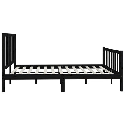 Rám Postele Černý Masivní Dřevo 200 X 200 Cm