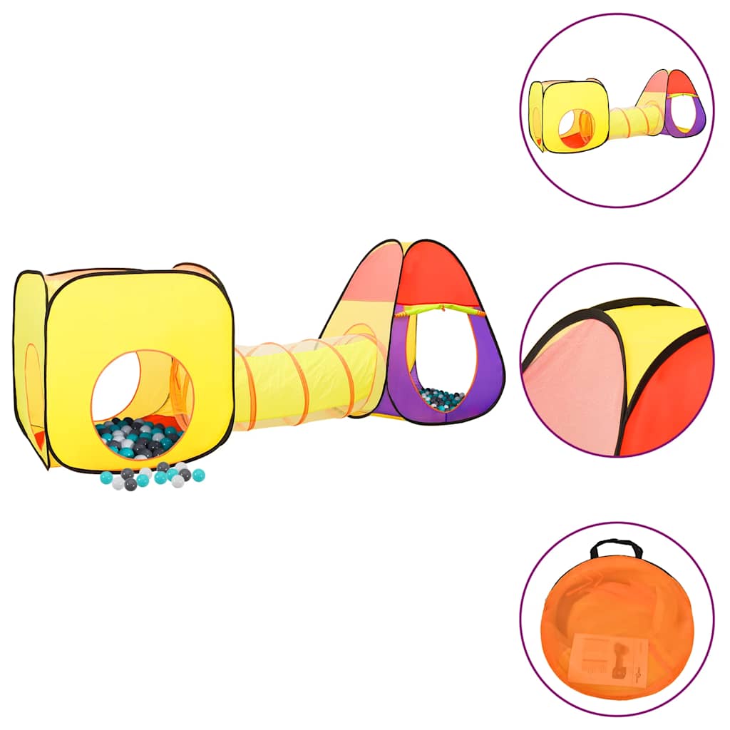 Dětský Stan Na Hraní S 250 Míčky Vícebarevný 255 X 80 X 100 Cm