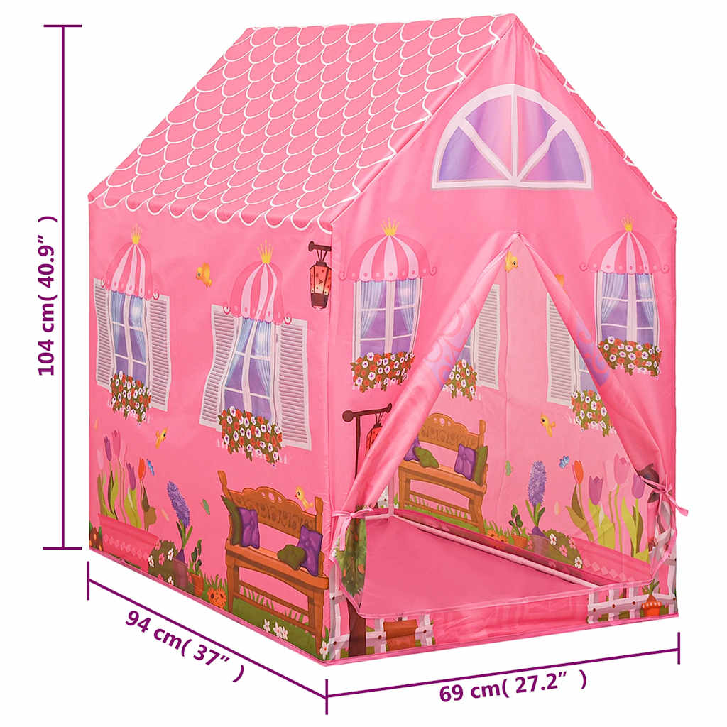 Dětský Hrací Stan S 250 Míčky Růžový 69 X 94 X 104 Cm