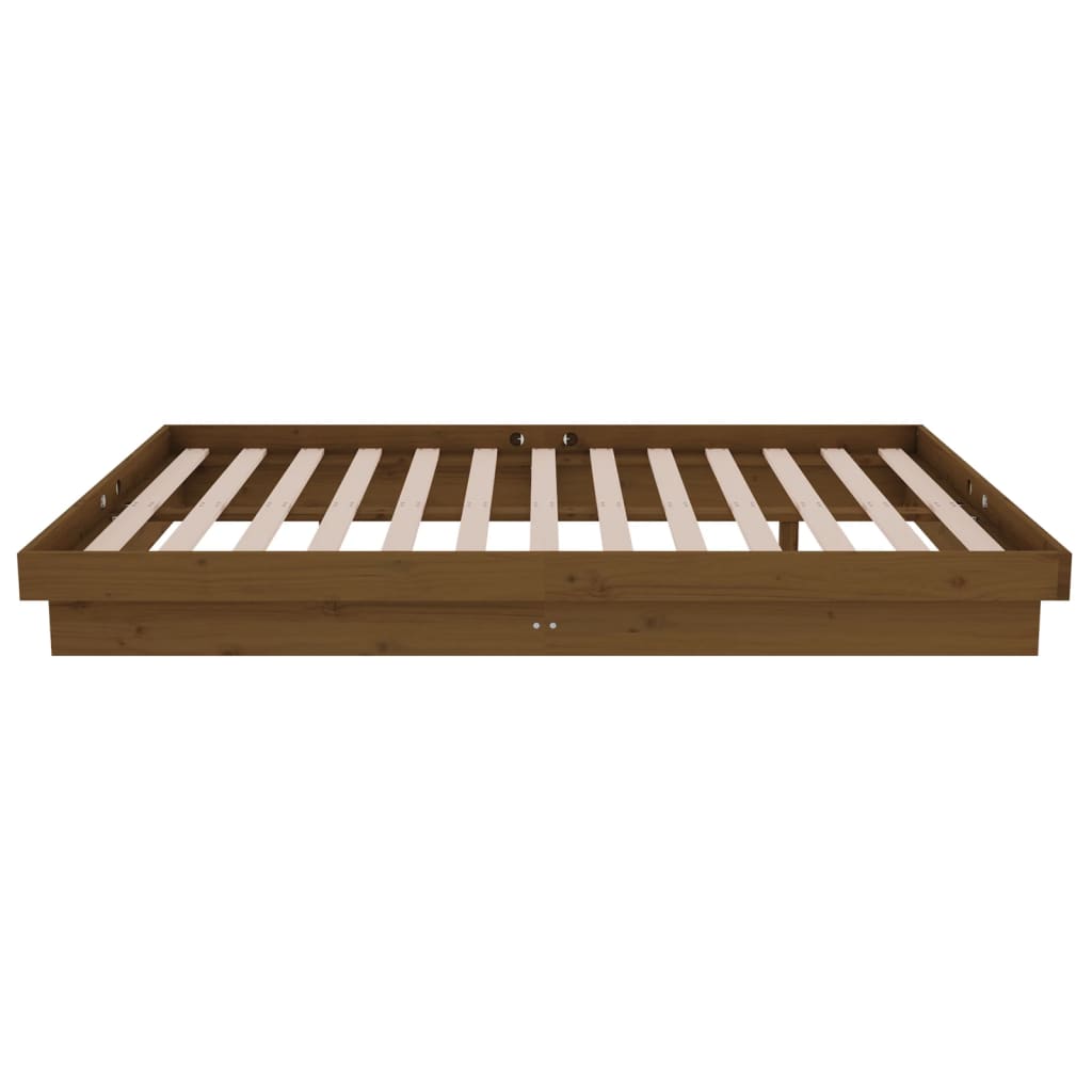 Rám Postele Medově Hnědý Masivní Dřevo 120X190 Cm Malé 2Lůžko